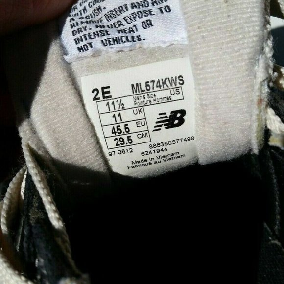 new balance 574 black mens size 11 1990s 2000s era Steve Jobs Cherdleys Dad shoe main image 4